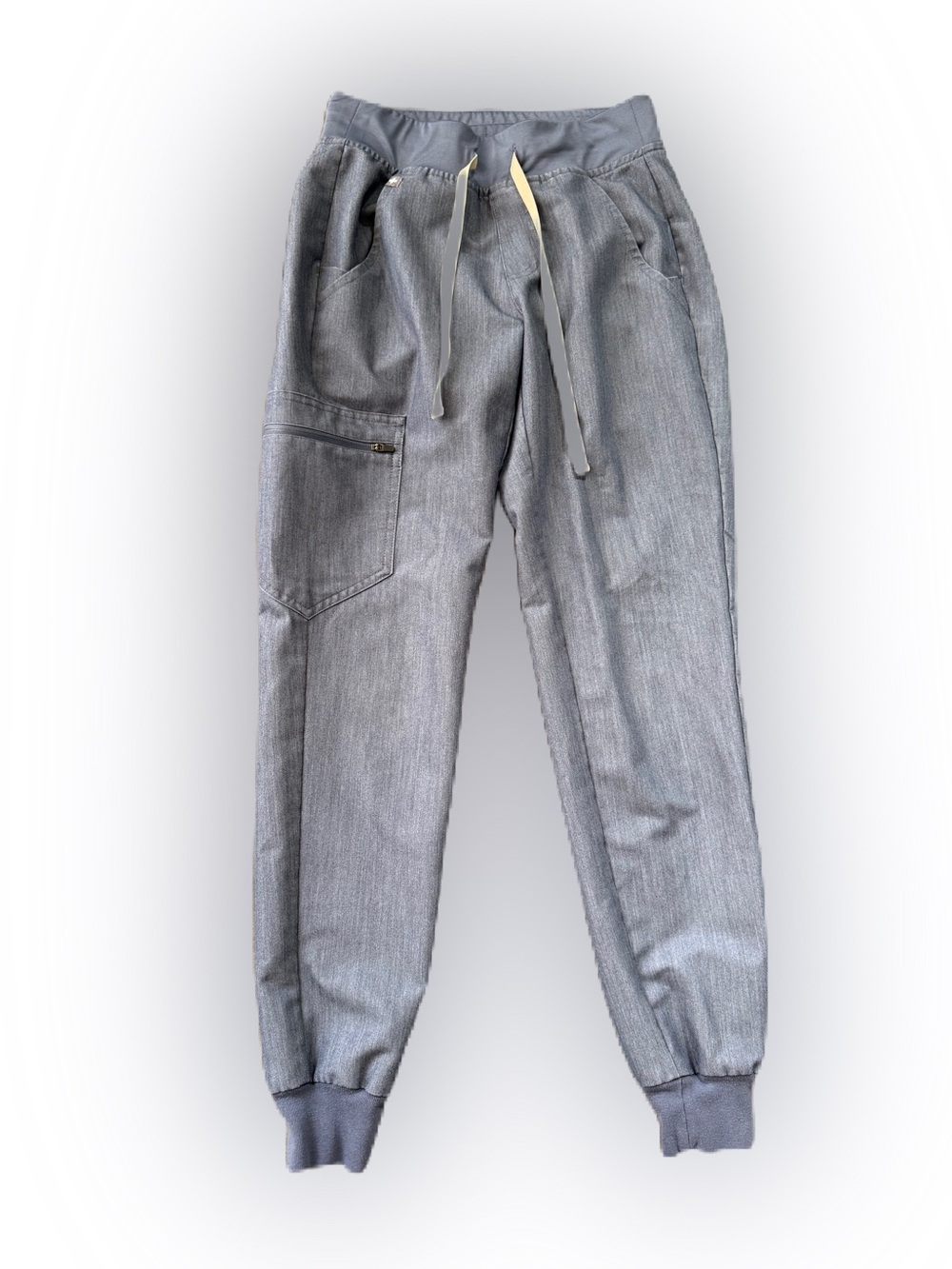 Figs Women’s Zamora Denim Blue Jogger Scrub Pants. Size XXS